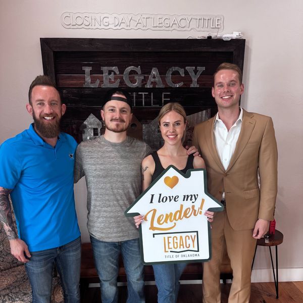 Sam Redenius at closing — I love my Lender, Legacy Title OKC